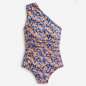J. Crew Ruched One-shoulder One-piece